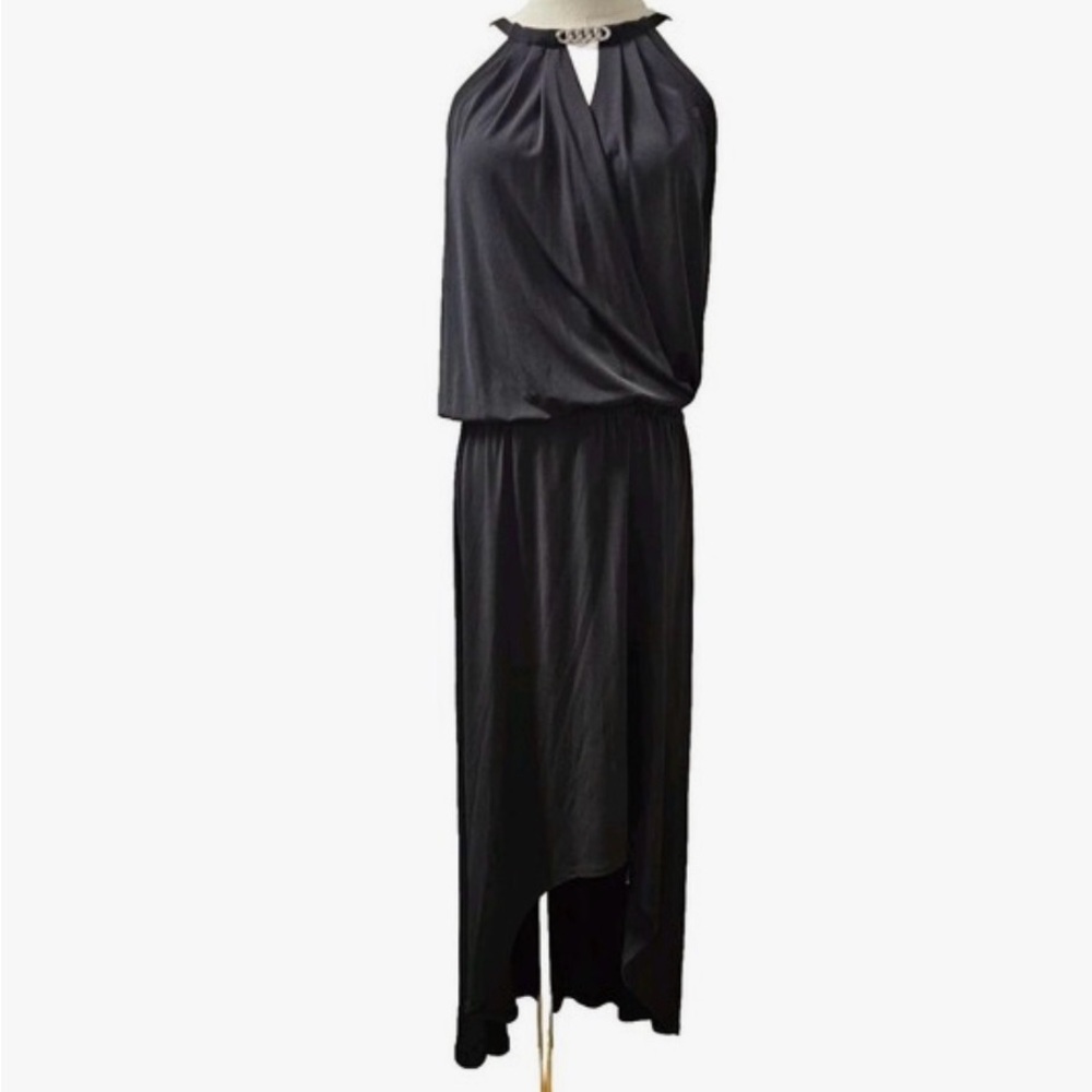 Michael Kors Elegant Black Halter Dress